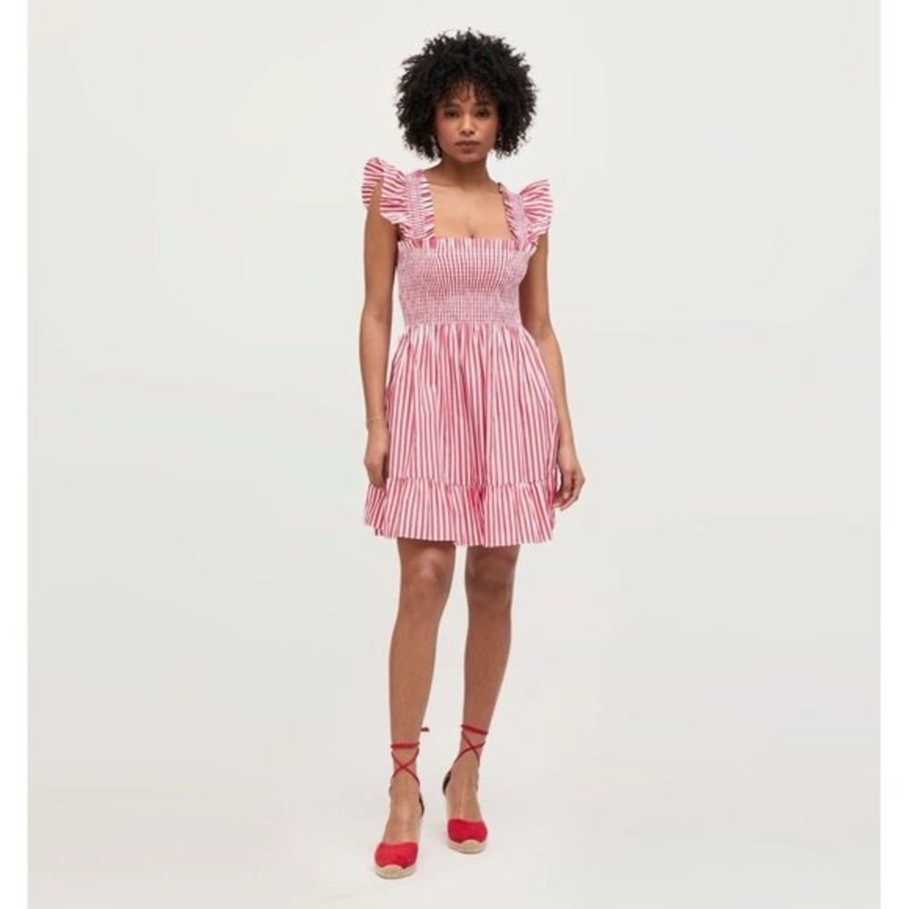 Hill House Elizabeth Nap Dress Size Large Cherry Stripe